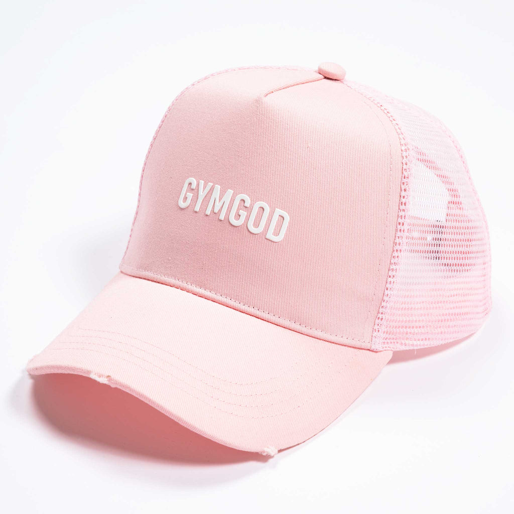 0003. Lightweight Vented Training Cap - Pink x Small White Logo